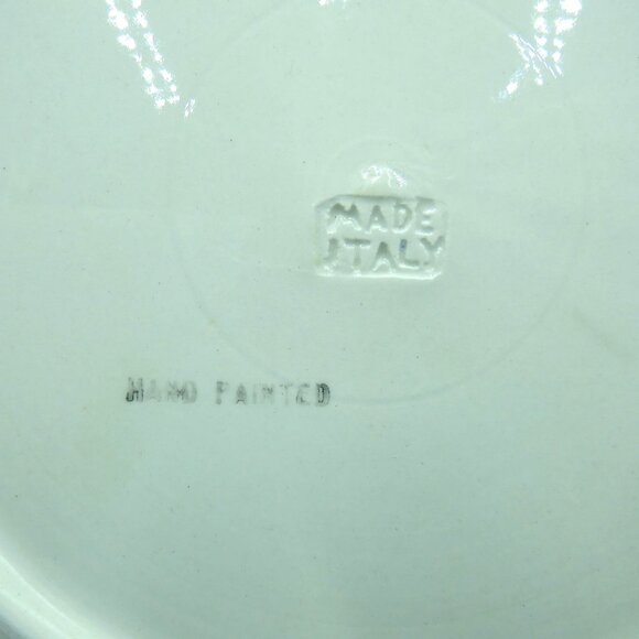 Leaf Plate Handpainted 11.5" Colorful Autumn Leaves Twig Border Made in Italy - Picture 9 of 9